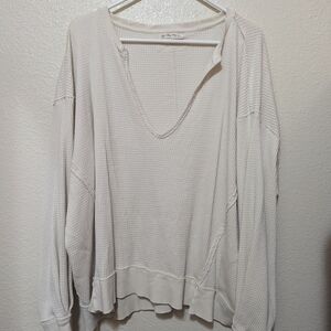 We The Free Women's Cream Waffle Knit Top